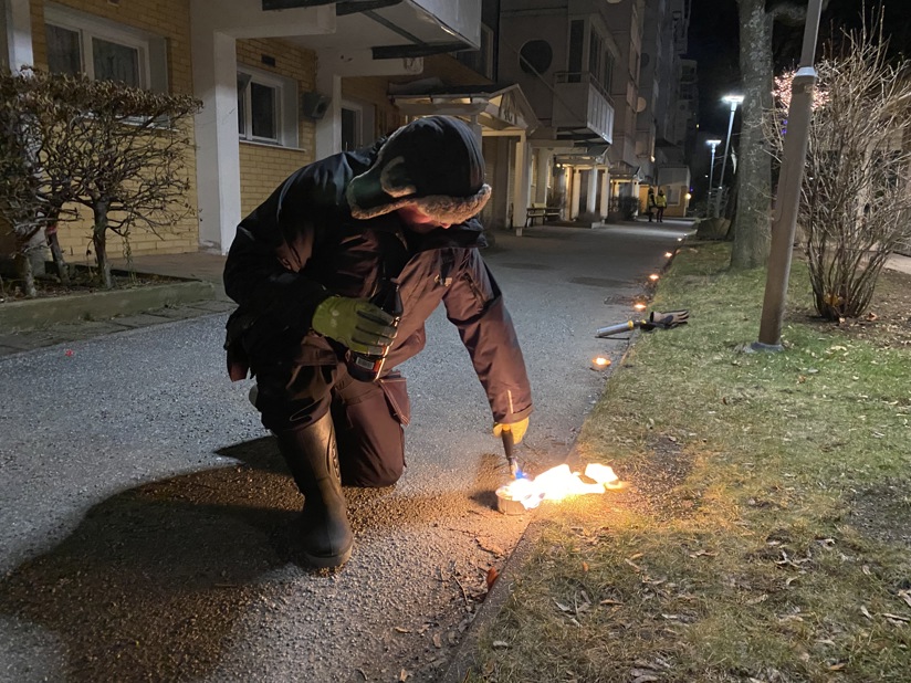 Tända marschaller på lucia.