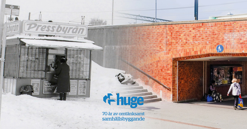 Huddinge då och nu i en och samma bild.