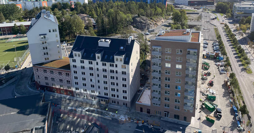 fastigheten Studenten efter ställningen tagits ner