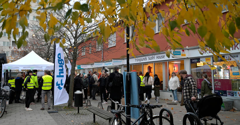 invigning av konstverket "Drömmar och rötter" i Trångsund centrum