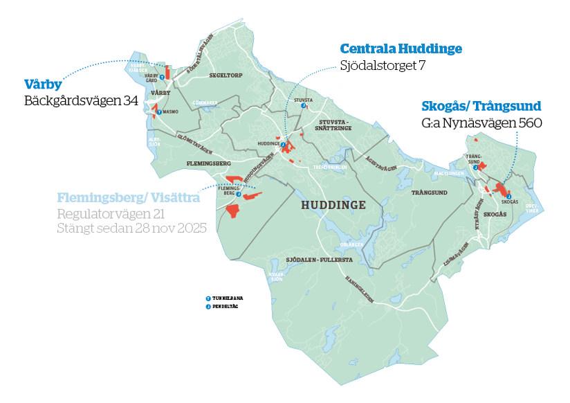 Karta över Huges områdeskontor