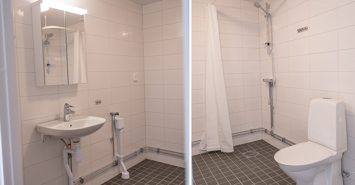 Nyrenoverat badrum på Terapivägen 8