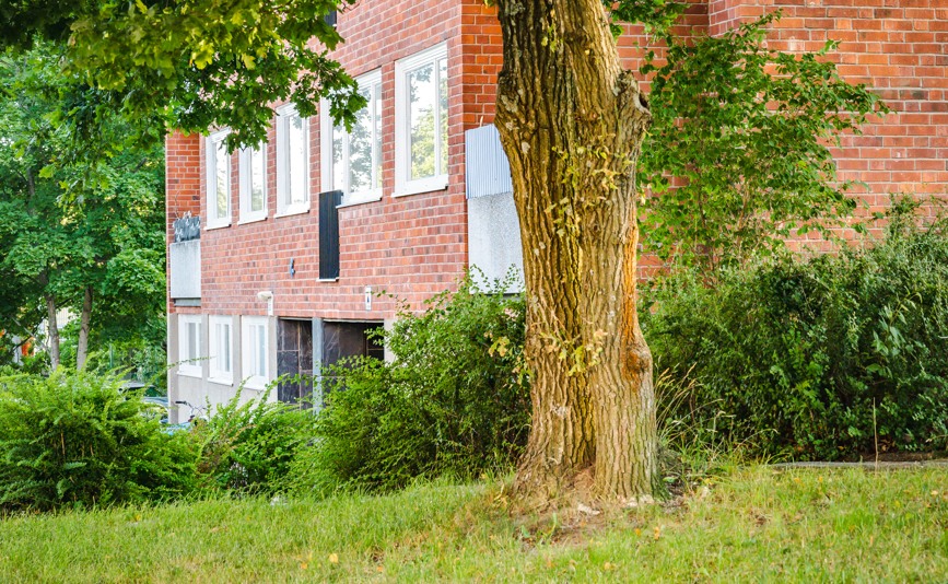 Fastighet med telgelfasad i Trångsund.